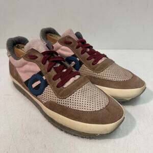 VERY GOOD Aro Women's Jules Suede Sneaker Lightweight Cream Pink Tan EU 39 US 8